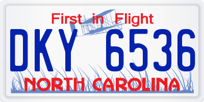 NC license plate DKY6536