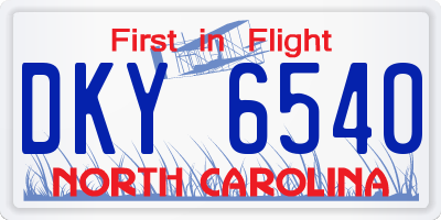 NC license plate DKY6540