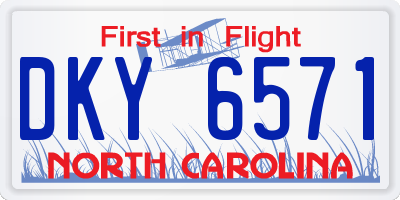 NC license plate DKY6571