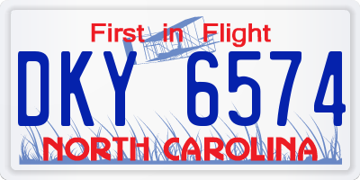 NC license plate DKY6574