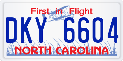 NC license plate DKY6604