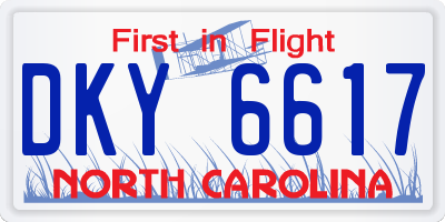 NC license plate DKY6617