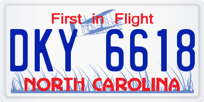 NC license plate DKY6618