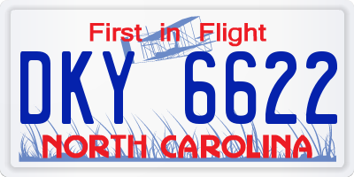 NC license plate DKY6622