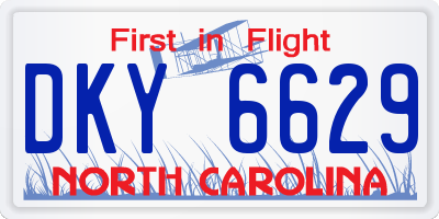 NC license plate DKY6629