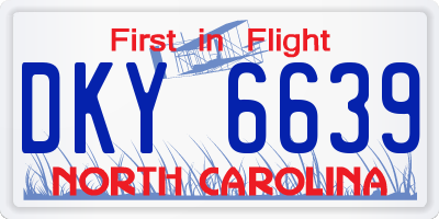 NC license plate DKY6639