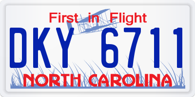 NC license plate DKY6711