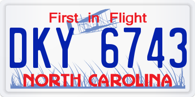 NC license plate DKY6743