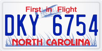 NC license plate DKY6754