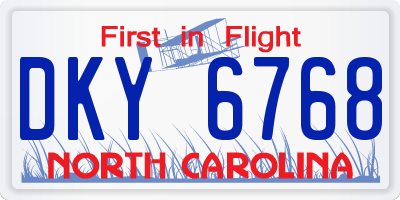 NC license plate DKY6768