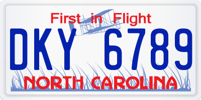 NC license plate DKY6789