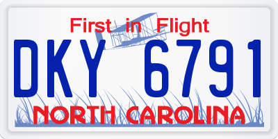NC license plate DKY6791