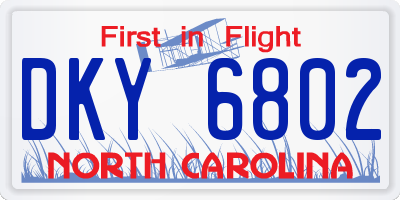 NC license plate DKY6802