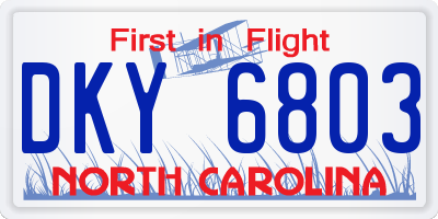 NC license plate DKY6803