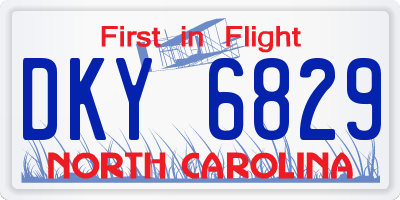 NC license plate DKY6829