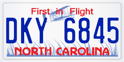 NC license plate DKY6845