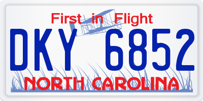 NC license plate DKY6852