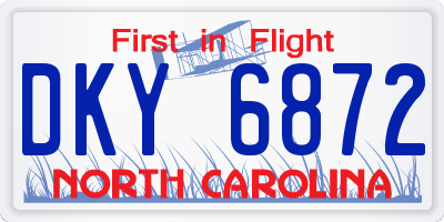 NC license plate DKY6872