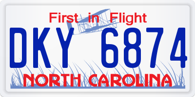 NC license plate DKY6874