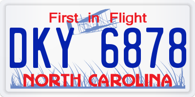 NC license plate DKY6878