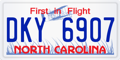 NC license plate DKY6907