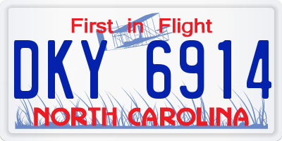 NC license plate DKY6914