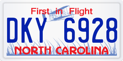 NC license plate DKY6928