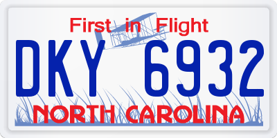 NC license plate DKY6932