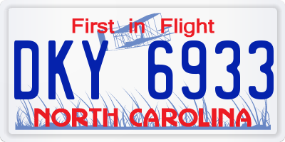 NC license plate DKY6933