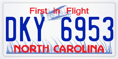 NC license plate DKY6953