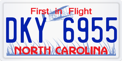 NC license plate DKY6955
