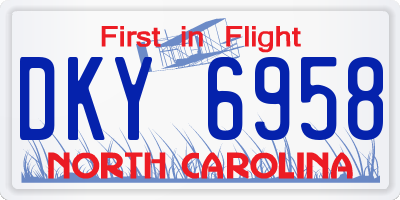 NC license plate DKY6958