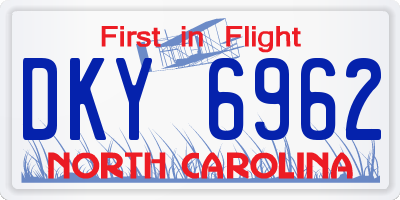 NC license plate DKY6962
