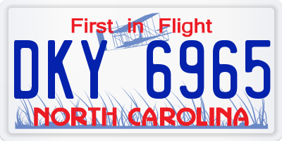 NC license plate DKY6965