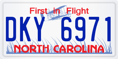 NC license plate DKY6971
