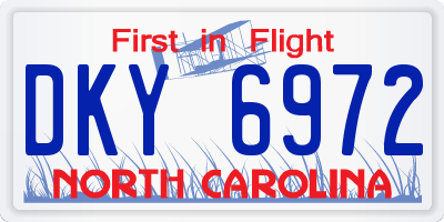 NC license plate DKY6972