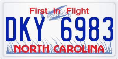 NC license plate DKY6983
