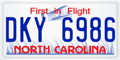 NC license plate DKY6986