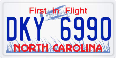 NC license plate DKY6990