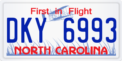 NC license plate DKY6993