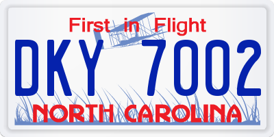 NC license plate DKY7002