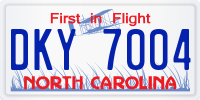 NC license plate DKY7004