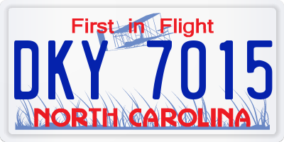 NC license plate DKY7015