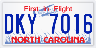 NC license plate DKY7016