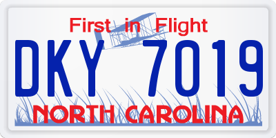 NC license plate DKY7019