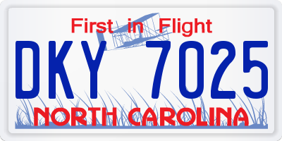 NC license plate DKY7025