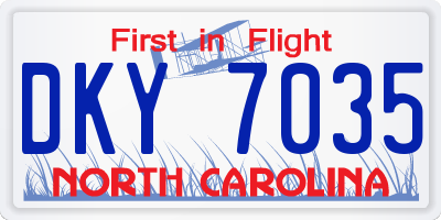 NC license plate DKY7035