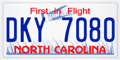 NC license plate DKY7080