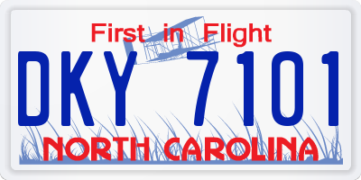 NC license plate DKY7101