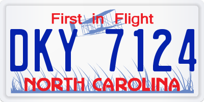 NC license plate DKY7124